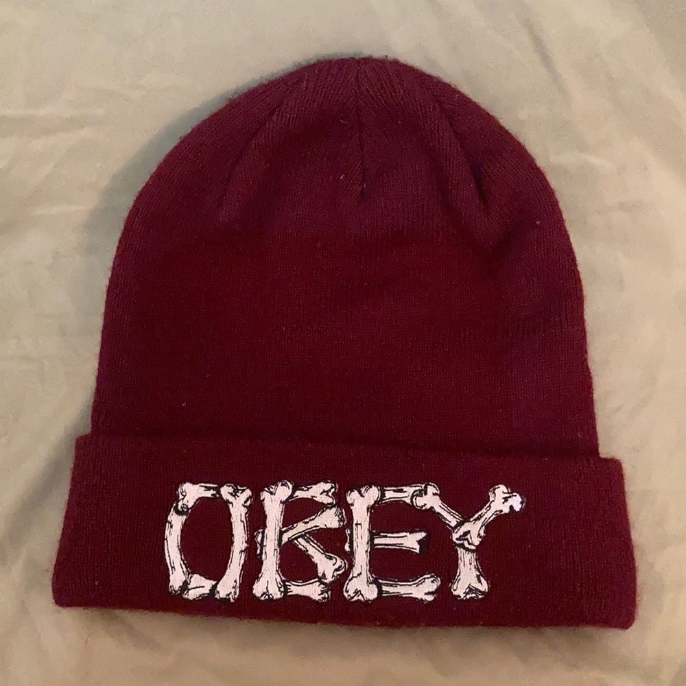 OBEY maroon beanie. Hardly worn.